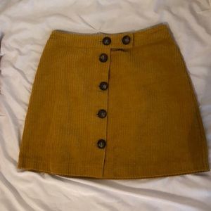 Corduroy Button Skirt